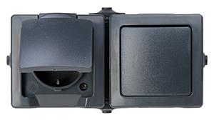 Kopp swd opbouw combinatie ra wissel horizontaal antraciet - 4628255