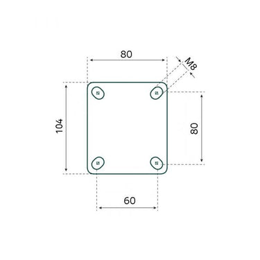 Tarsus bokwiel 100 mm. tpr extra stil