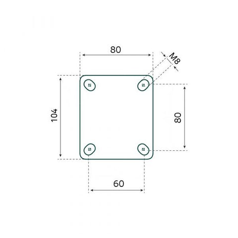 Tarsus Bokwiel 100 mm. TPE extra stil