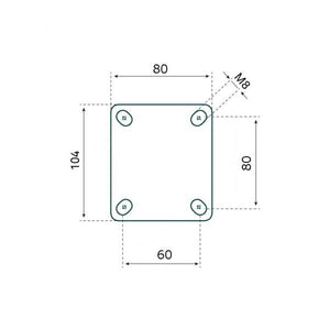 Tarsus zwenkwiel 100 mm. tpr extra stil