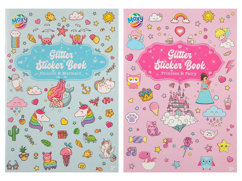 Load image into Gallery viewer, Moxy glitter stickerboek a5 8 vellen 2 assort
