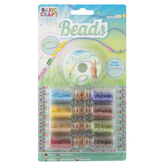 Creative craft group moxy deco kralen, 8 flesjes met draad