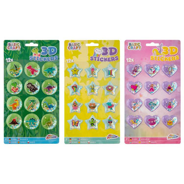 Grafix 3d glitter stickers 12 op vel 26x14cm