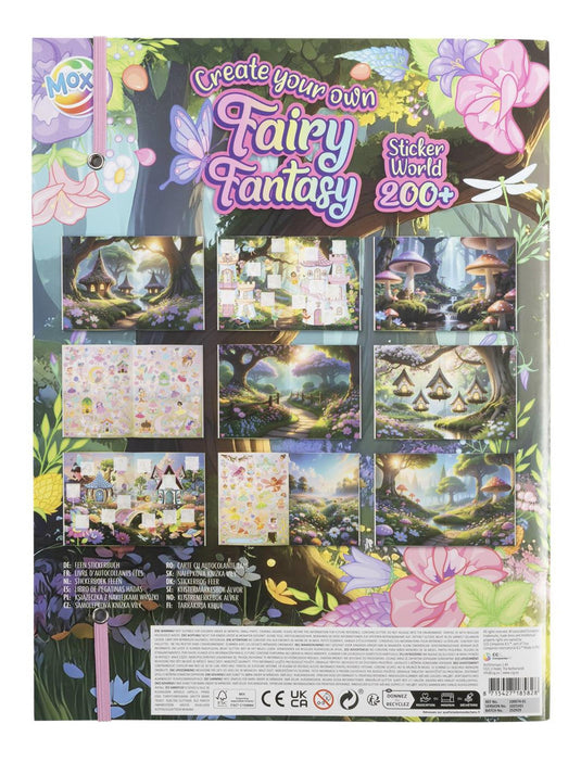 Moxy fairy fantasy stickerboek 33x25cm, 20 pagina's 6 stickersheets (+ 200 stickers)