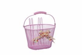 bicycle basket asti girls 8 liters 26 cm steel pink