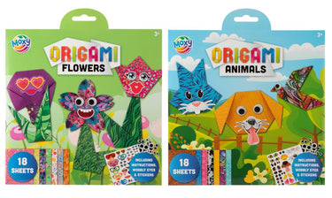Moxy origami 19.5x19.5cm 18 velen 2 assorti bloemen dieren