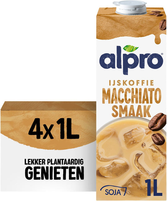 Alpro sojadrink macchiato – plantaardige koffiedrink – 4 x 1l