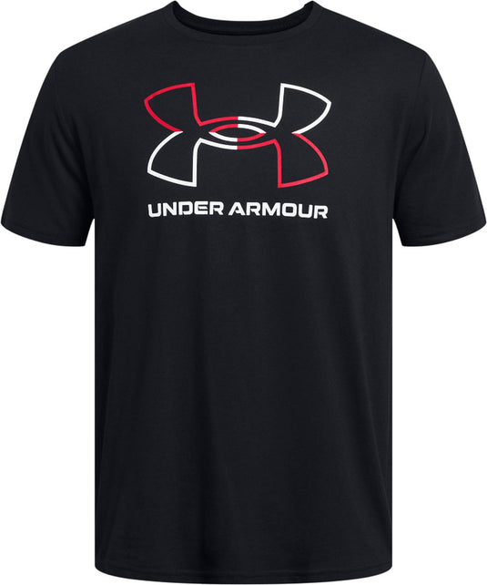 Under armour ua gl foundation update ss-blk heren sportshirt - zwart - rood - wit