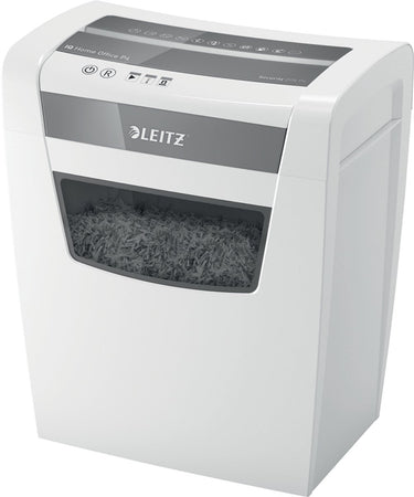 Leitz iq slim home office papierversnipperaar - p4 snippers - tot 10 vel - 23l - wit
