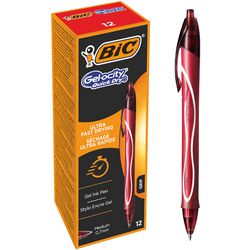 Bic pack 12 pen gelocity quick dry red