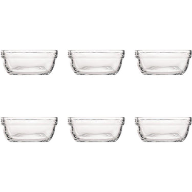 Duralex schaal carre vierkant hardglas 6 stuks 11x11x4,6cm