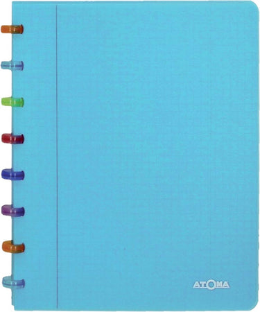 Atoma tutti frutti schrift, ft a5, 144 bladzijden, commercieel geruit, transparant turkoois