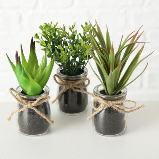 Boltze home sukkulente in pot ø10x17cm kunstplant