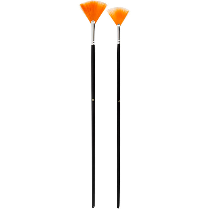 Load image into Gallery viewer, Creativ company gold line waaierpenselen, afm 4+8, l: 29-30 cm, b: 2-3 mm, waaier, 2 stuk 1 doos
