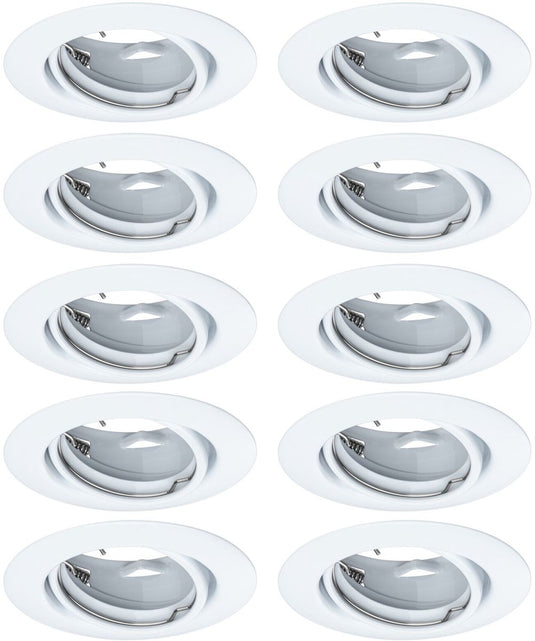Paulmann inbouwlamp base basisset zwenkbaar rond 90 mm 20° gu10 max. 10w 230v dimbaar wit