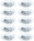 Paulmann inbouwlamp base basisset zwenkbaar rond 90 mm 20° gu10 max. 10w 230v dimbaar wit