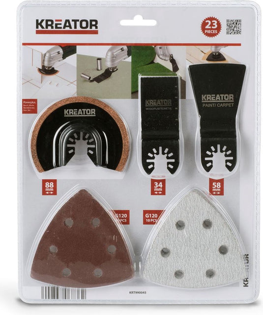 Kreator krt990045 accessoireset multitool - oscillerend - 23 delig