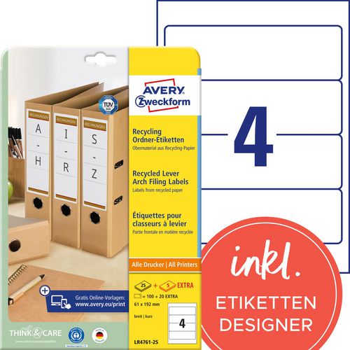 Etiketten avery lr4761-25