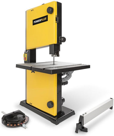 Powerplus elektrische lintzaag powx1800 - 350w zaagmachine - 302x313mm tafel - parallelgeleider hoekgeleider - met 1 acc.