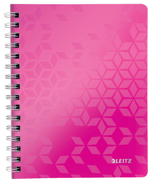 Leitz wow spiraalgebonden a5 notitieboek - 80 vel - gelijnd - roze