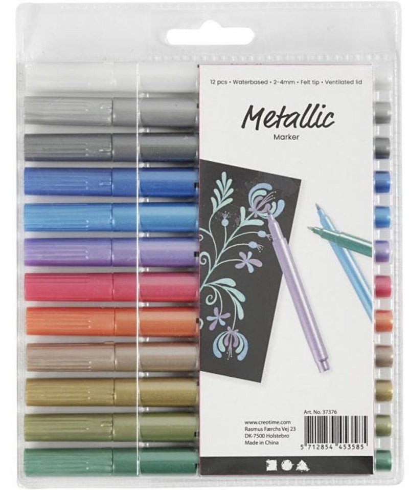 Afbeelding laden in galerijviewer, Creativ company metallic markers, 12st.
