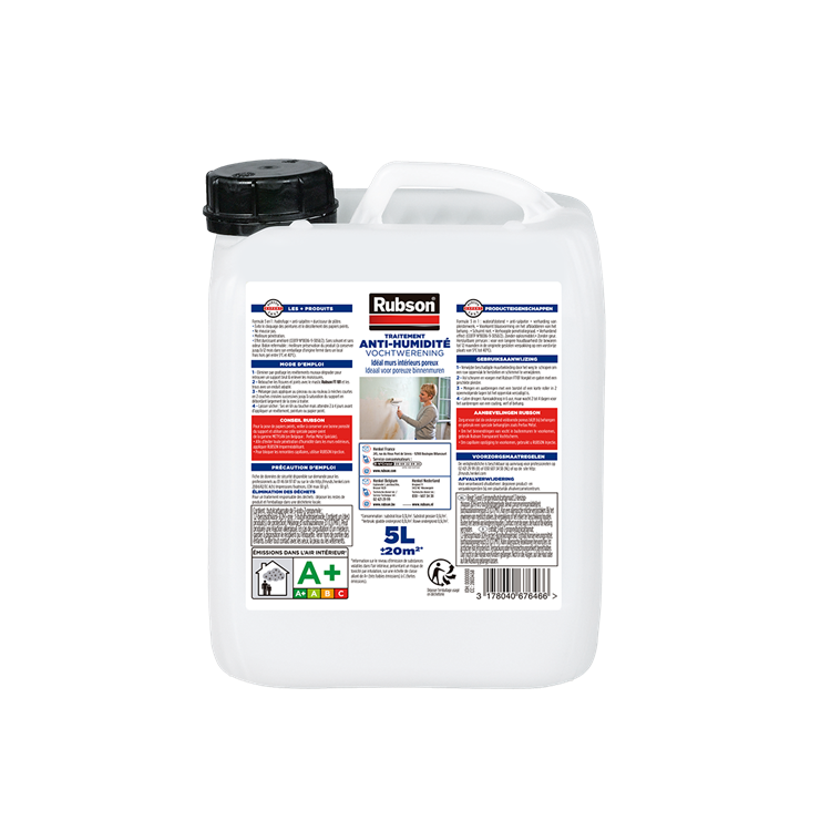Load image into Gallery viewer, Rubson vochtige binnenmuren coating 5 l jug | vochtige binnenmuren coating | waterdichte coating | vochtbestreiding transparant
