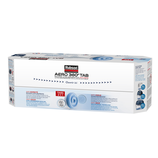 Rubson aero 360 navullingen neutral 6 stuks | vochtopnemer luchtontvochtiger navulling | vochtopnemer navul tabs | kamer ontvochtiger vochtopnemer tabs | badkamer luchtontvochter.