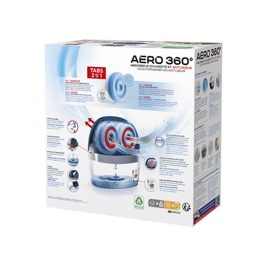 Rubson vochtopnemer aero360 toestel 40m2 | luchtontvochtiger toestel | vochtvanger badkamer | binnenhuis badkamer