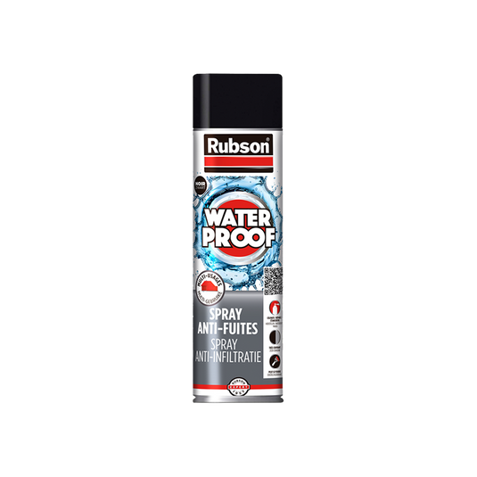 Rubson anti - infiltratie spray 300ml zwart | coating isolatie spray zwart | overschilderbaar repair coating spray | universele toepassing | vloeibaar rubber seal | rubber spray rubber coating.