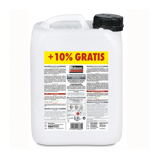 Rubson transparant vochtscherm 5.5 liter | vochtwerende coating buitenmuur gevel dak impregneren