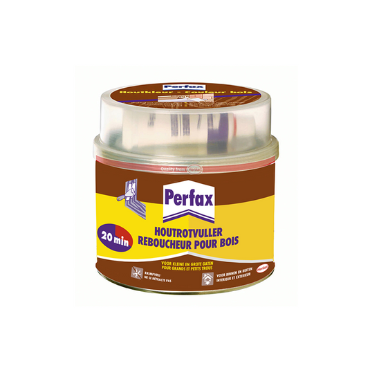 Perfax houtrotvuller 500g | hout restoratie vulmiddel | houtrotvuller voor binnenhuis projecten | rotvuller restoratie.