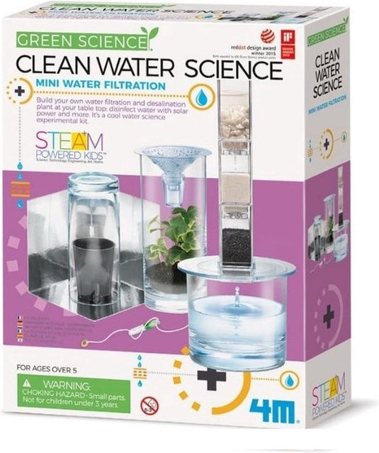 4m wetenschap en spel - creëer je eigen waterfilter - bouwpakket - kidzlabs - green science - 8+