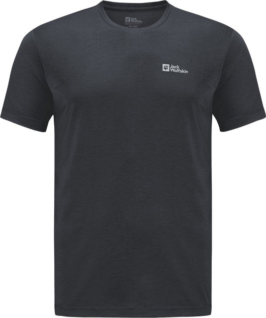 Jack wolfskin vonnan s s t m heren outdoorshirt - phantom - maat l