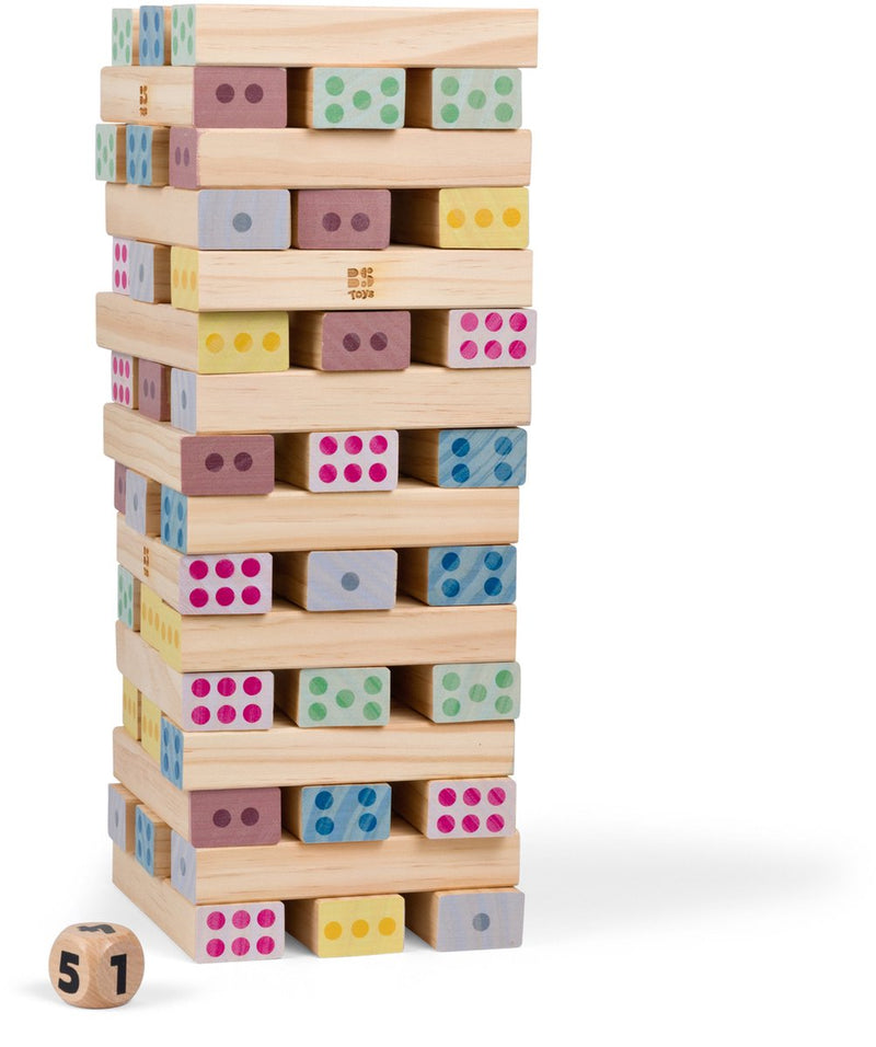 Afbeelding laden in galerijviewer, Bs toys houten reuzegroot nummertoren - 46dlg.
