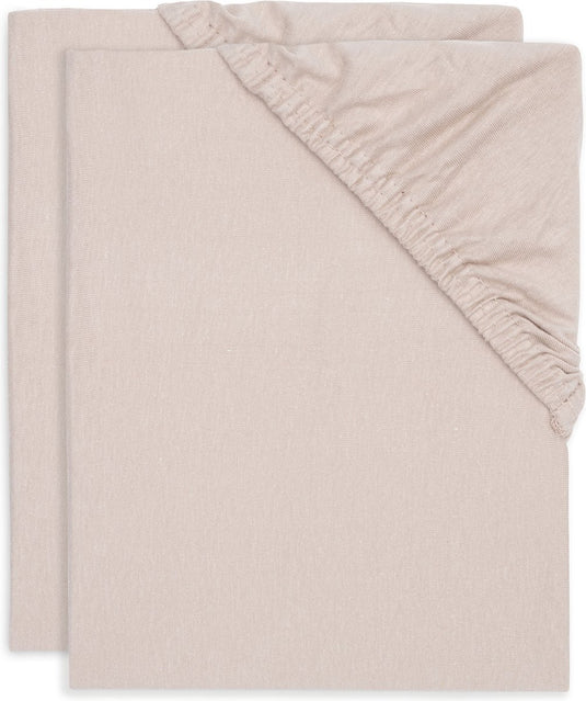 Jollein - hoeslaken jersey 60x120cm - wieg, ledikant, babybed - wild rose - 2 stuks