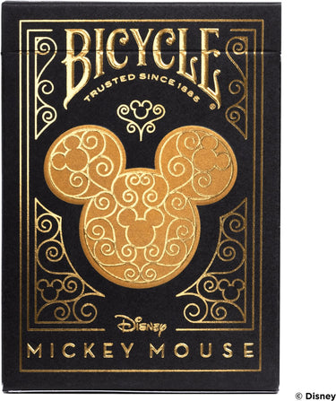 Bicycle disney mickey black gold - speelkaarten - premium - goud, zwart - poker - mickey mouse - ultimates - collectible
