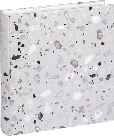 Walther fa-298-3 terrazzo stone grey - design album - formaat 30x30 cm - 60 witte pagina's - steen grijs