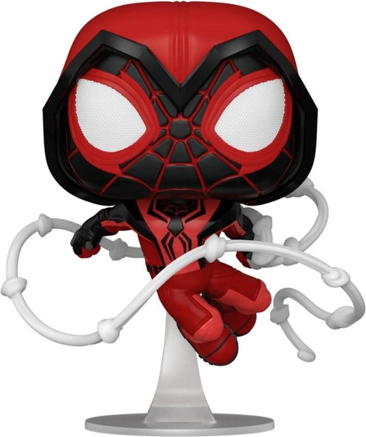 Funko! spider-man pop! vinyl figure - miles morales red suit, 9 cm