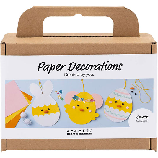 Creativ company mini hobbyset decoraties van papier, karton met decoratie, 1 set