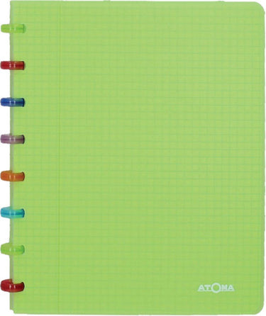 Atoma tutti frutti schrift, ft a5, 144 bladzijden, commercieel geruit, transparant groen