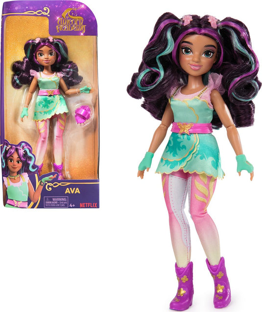 Unicorn academy - pop ava - met 7 modeaccessoires en borstel