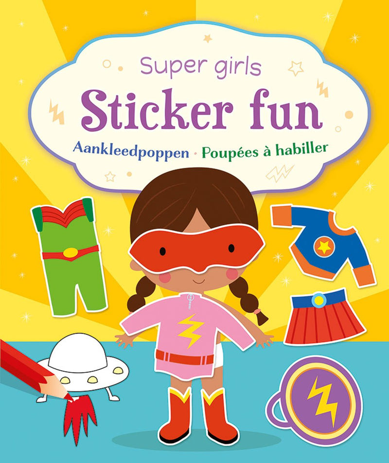 Load image into Gallery viewer, Deltas super girls sticker fun - aankleedpoppen super girls sticker fun - poupées à habiller

