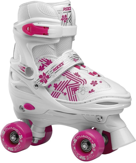 Roces - quaddy 3.0 - rolschaatsen - kinderen - wit - roze - 26-29