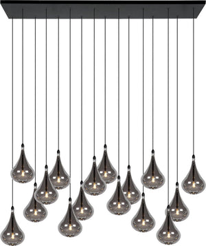 Lucide tears - hanglamp - led dimbaar - g4 - 16x1,5w 3000k - zwart
