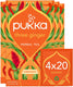Pukka tea three ginger - 80 theezakjes - biologische kruidenthee - gember thee - 4 x 20 zakjes - thee voordeelverpakking