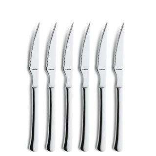 Amefa chuletero - steakmessen - 6 delige steakmessenset - rvs - zilver - vaatwasserbestendig - vleesmes