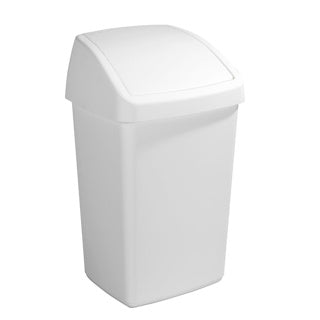 Sunware - delta prullenbak met swingdeksel 50l wit - 39,5 x 34,5 x 66,5 cm