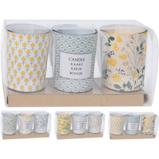 No brand kaars in glazen pot set 3 stuks | 2 stuks