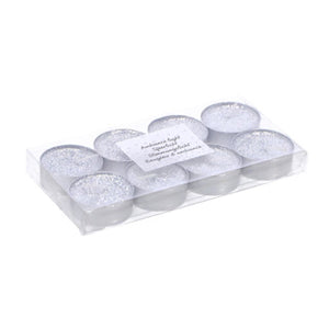 Kerst theelicht 8 stuks zilver | 4 stuks