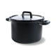 Bk flow cool black soeppan 24cm - 6.5l - zonder pfas-vrije antikleeflaag - inductie kookpan - rvs kookpan - veilig afgietsysteem - ovenbestendig tot 160°c - met deksel - zilver